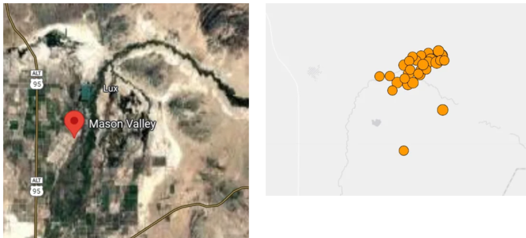 Magnitude 5.8 Earthquake In NNE Mason Valley, Lyon County, Nevada On ...