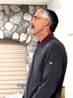 Steve Tomac offers a prayer before the meal.