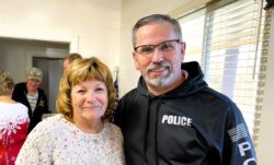 Tanya Scierine & Yerington Police Department Chief Shawn Clanton.